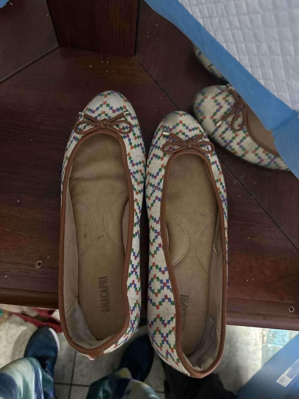 Anacapri Multi-Color Zigzag Fabric Ballet Flats Size EUR 42